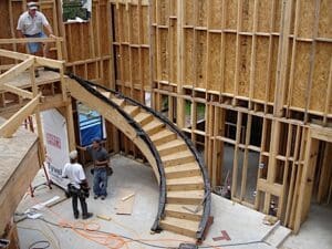 Cutsinger Custom Homes making a wooden stair